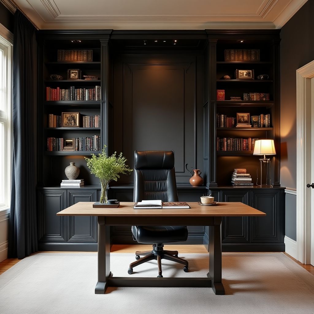 Bureau à domicile élégant et fonctionnel